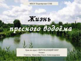 Жизнь пресного водоема 4 класс
