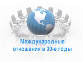Международные отношения в 30-е годы