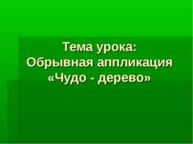 Обрывная аппликация «Чудо - дерево»