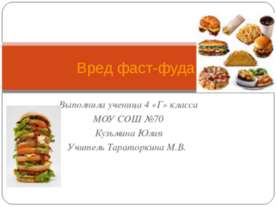 Вред фаст-фуда