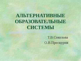 Альтернативные образовательные системы