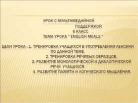 English meals