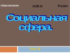 Социальная сфера (8 класс)