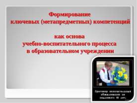 Формирование ключевых (метапредметных) компетенций как основа учебно-воспитат...