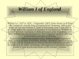 William I of England