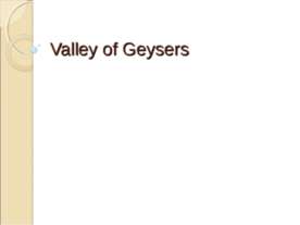Valley of Geysers