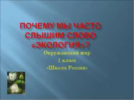 Почему мы часто слышим слово «экология»? (1 класс)