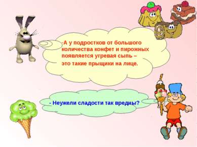 А у подростков от большого количества конфет и пирожных появляется угревая сы...