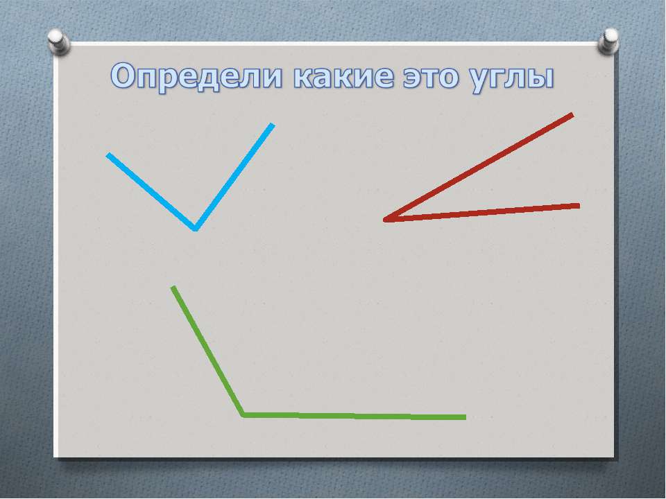 Подставьте названия видов углов к соответствующим изображениям