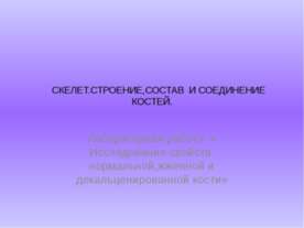 Скелет. Строение, состав и соединение костей