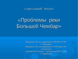 Проблемы реки Большой Чембар