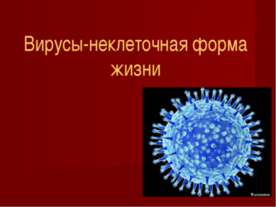 Вирусы-неклеточная форма жизни