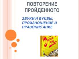 ЗВУКИ И БУКВЫ, ПРОИЗНОШЕНИЕ И ПРАВОПИСАНИЕ