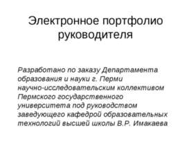 Электронное портфолио руководителя