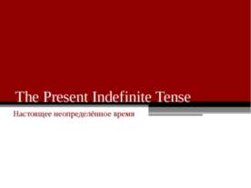 The Present Indefinite Tense