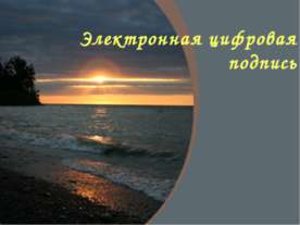 Электронная цифровая подпись