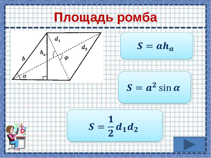 Формула площади параллелограмма рисунок