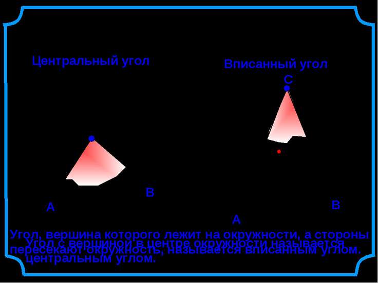 Центральные и вписанные углы 8 класс презентация мерзляк