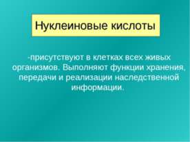 Нуклеиновые кислоты 9 класс