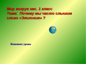 Почему мы часто слышим слово «Экология» ?