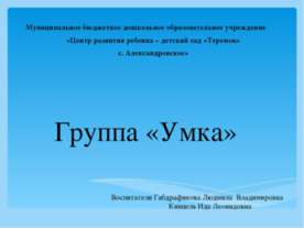 Старшая группа "Умки"