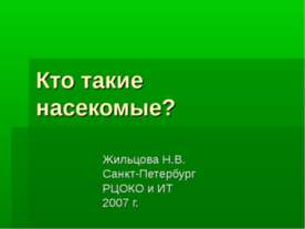 Кто такие насекомые?