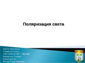 Поляризация света 8 класс