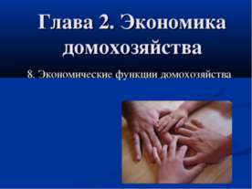 Экономические функции домохозяйства