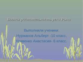 Водная растительность реки Рычи