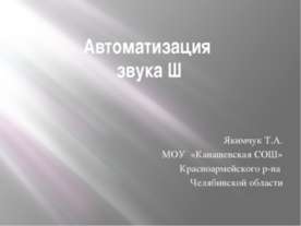 Автоматизация Ш