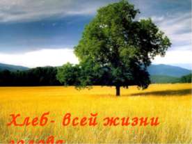Хлеб- всей жизни голова
