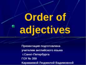 Order of adjectives