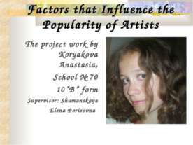 Factors that Influence the Popularity of Artists