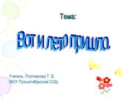 Вот и лето пришло