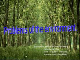 Problems of the environment