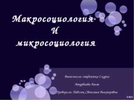 Макросоциология и микросоциология