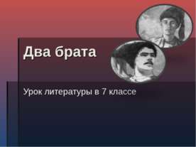 Урок литературы в 7 классе "Два брата"