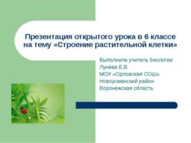 Строение растительной клетки 6 класс