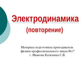 Электродинамика