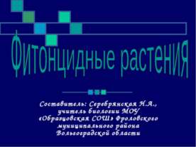 Фитонцидные растения