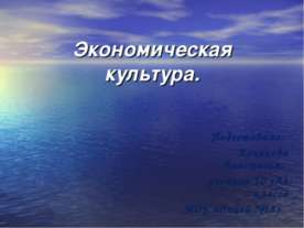 Экономическая культура