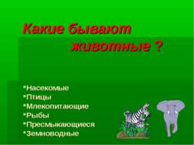 Какие бывают животные ?