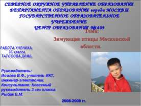 Зимующие птицы Московской области