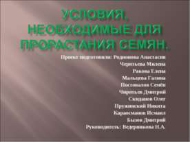 Проект "Условия, необходимые для прорастания семян" 6 класс.