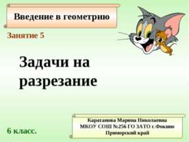 Задачи на разрезание (занятие 5)