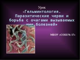 Гельминтология. Паразитические черви и борьба с очагами вызываемых ими болезней