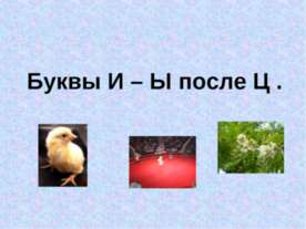 Буквы И – Ы после Ц
