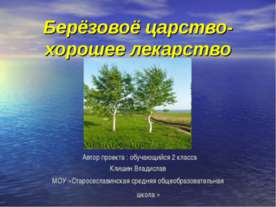 Берёзовоё царство- хорошее лекарство