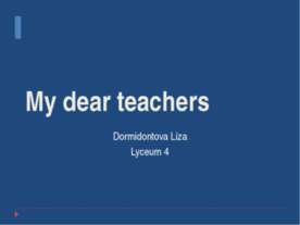 My dear teachers