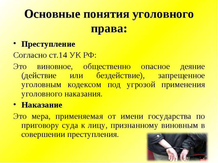 Основные понятия уголовного права